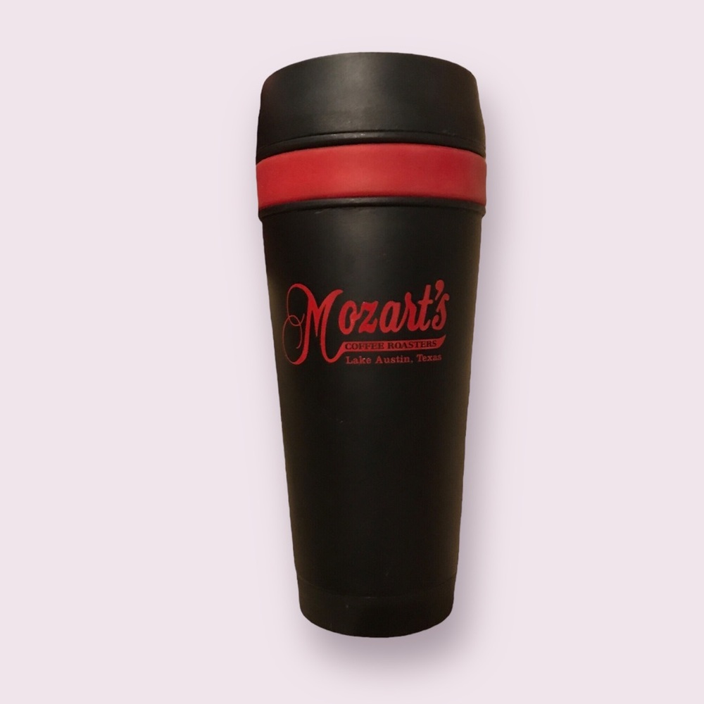 Mozart’s Austin Coffee Roaster Travel Thermos Tumbler Cup Mug Texas
